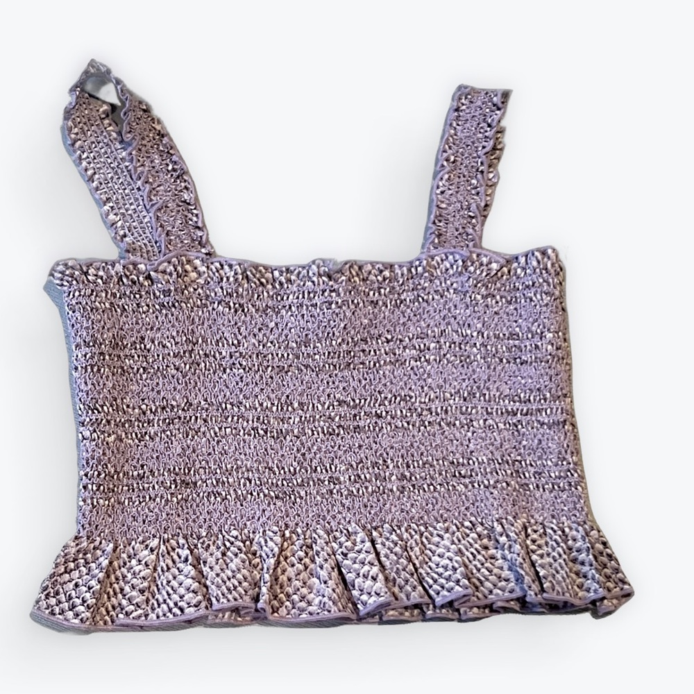 Buddy Love Purple Snakeskin Smocked Top SZ M